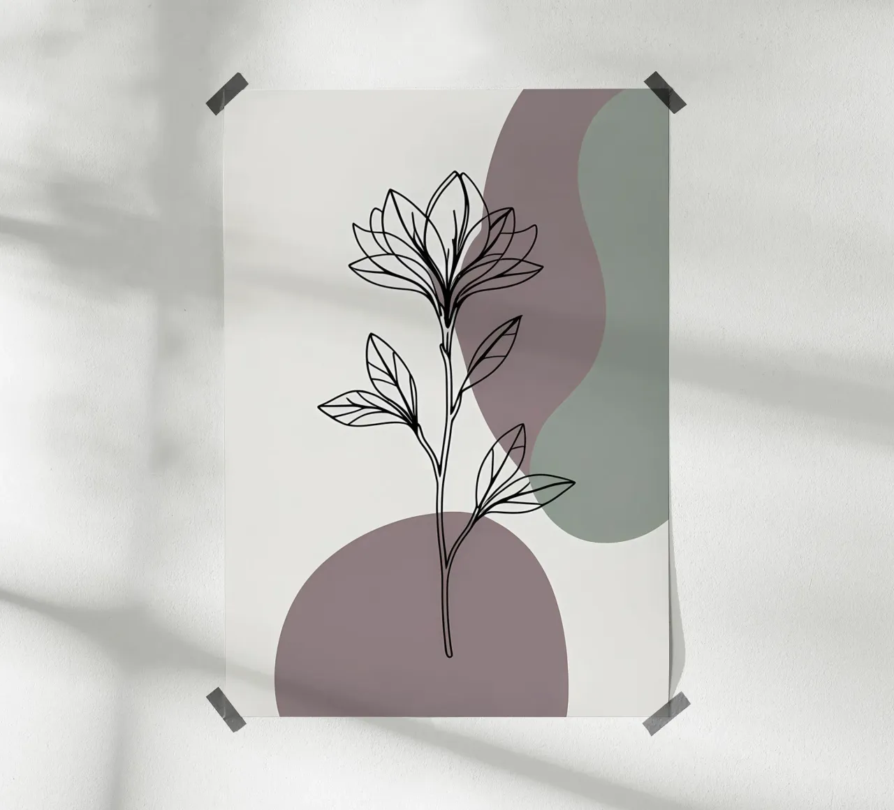 Dessin au trait minimaliste d'une seule fleur d'azalée hahnemühle de Bloom And Brush