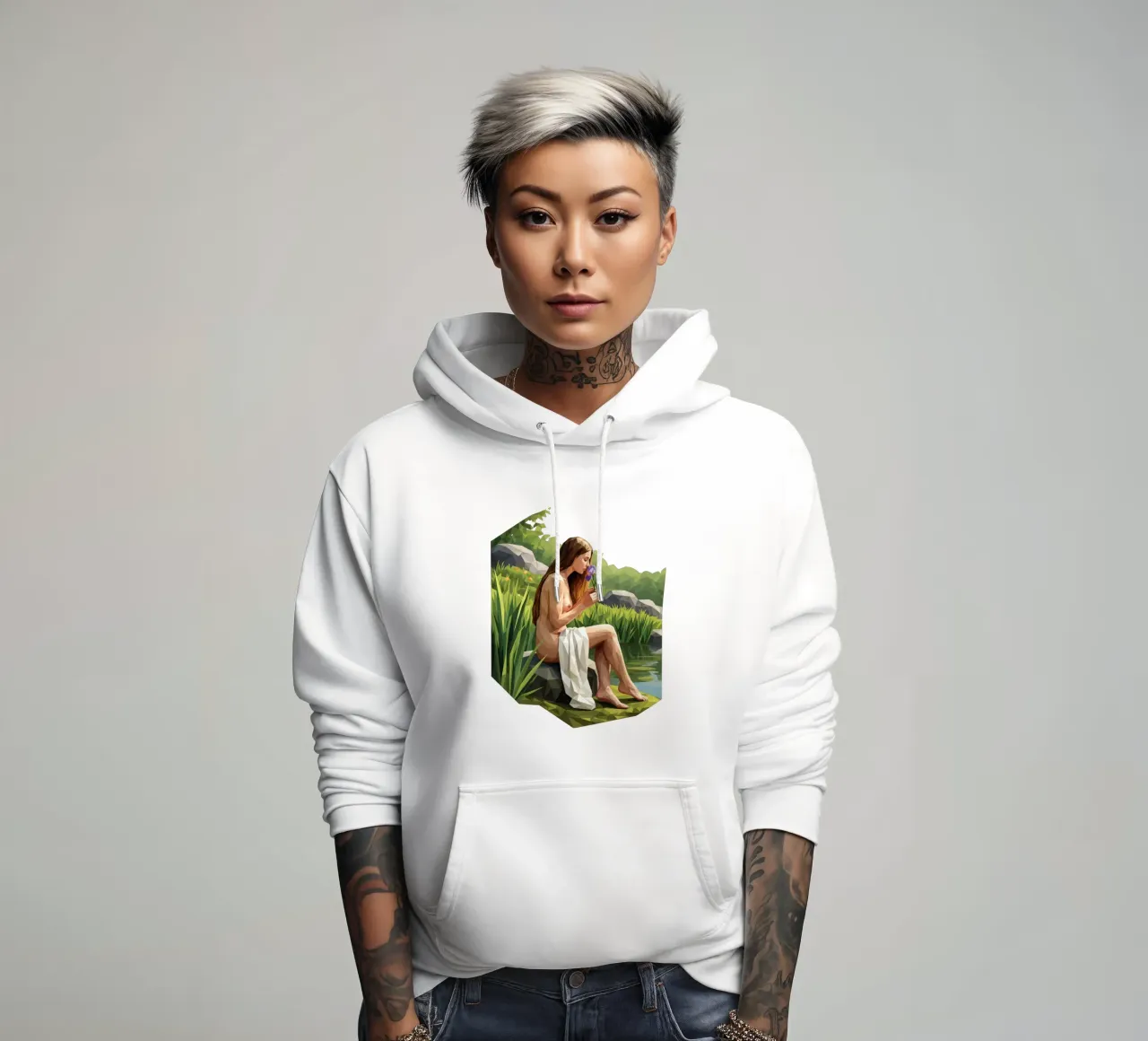 L'iris profumata Lowpoly felpa con cappuccio da Low Profile