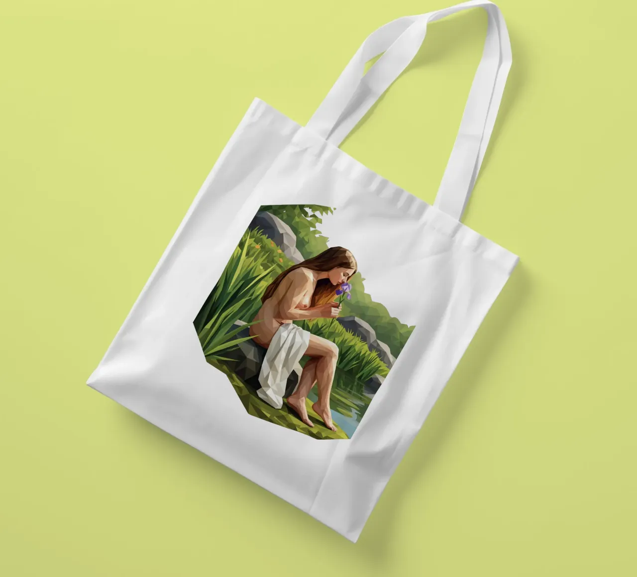 L'iris profumata Lowpoly borsa in juta da Low Profile