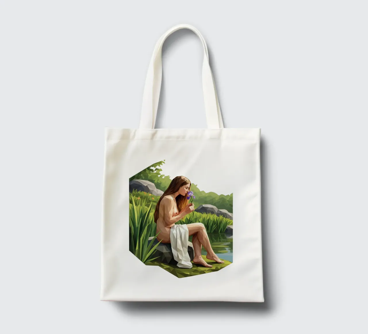 L'iris profumata Lowpoly borsa in juta da Low Profile