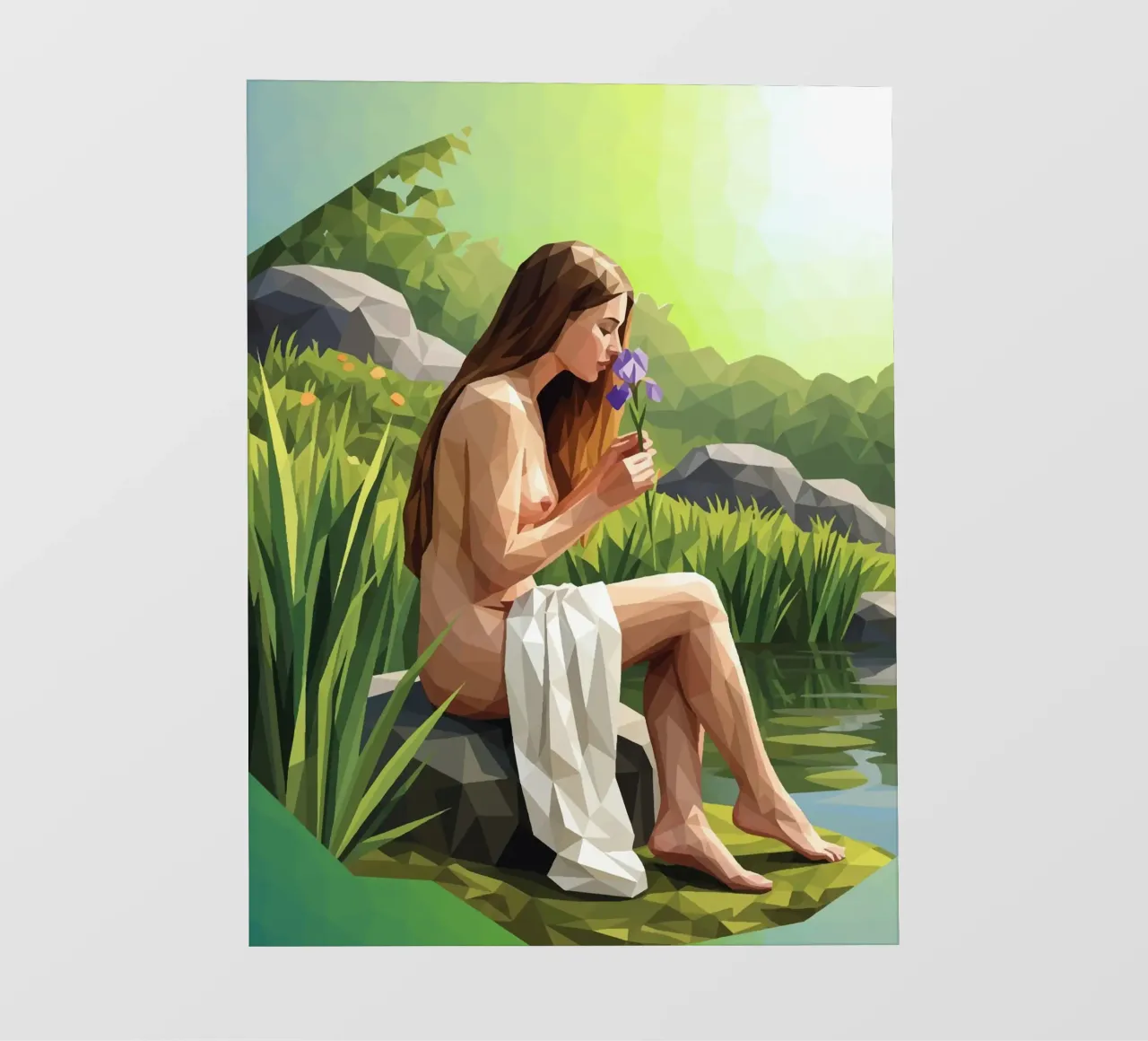 Die duftende Iris Lowpoly Backlit Folie von Low Profile