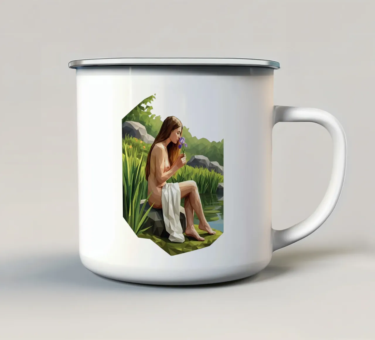 L'iris profumata Lowpoly tazza in smalto da Low Profile