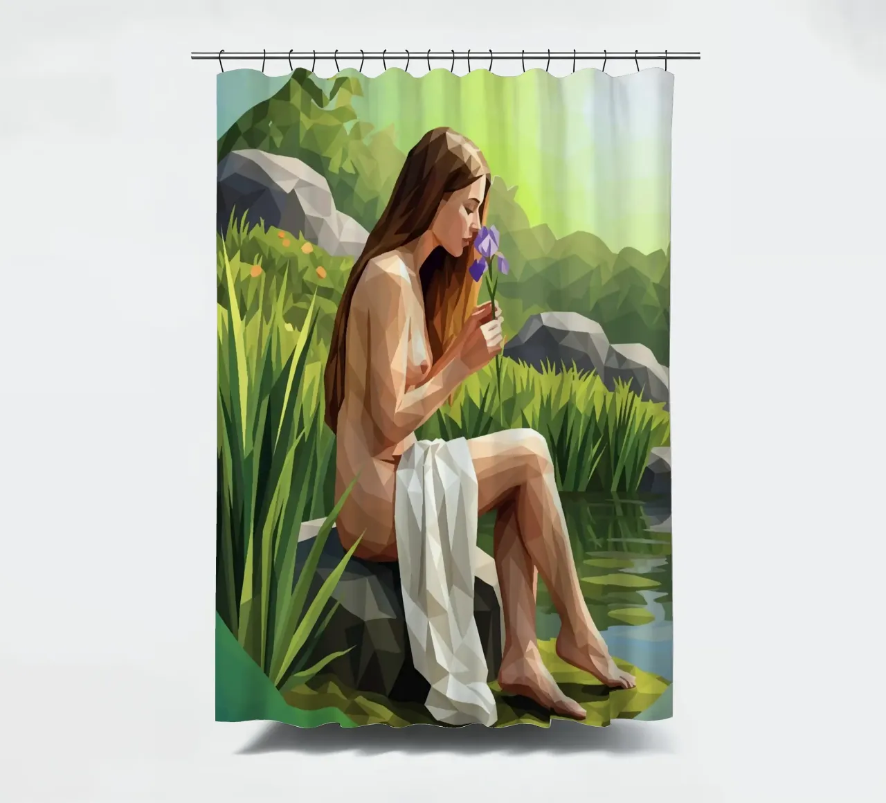 L'iris profumata Lowpoly tenda da doccia da Low Profile