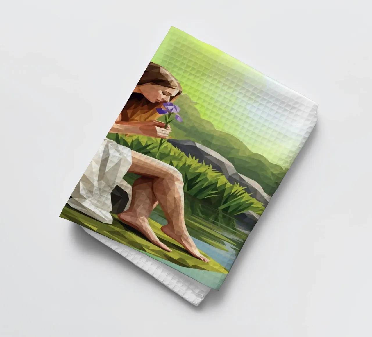 L'iris profumata Lowpoly canovaccio da cucina da Low Profile