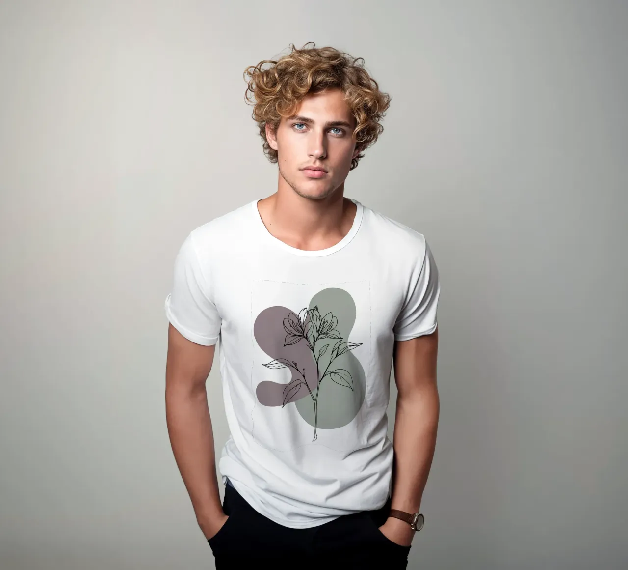 Dessin au trait minimaliste d'une seule fleur d'azalée t-shirt de Bloom And Brush