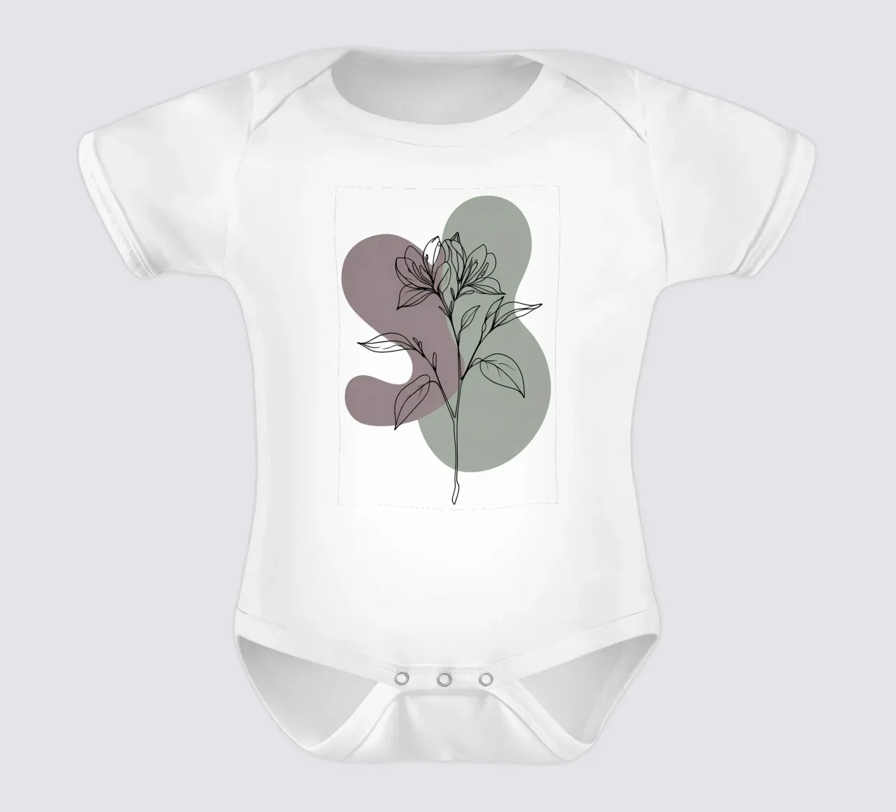 Dessin au trait minimaliste d'une seule fleur d'azalée body bébé de Bloom And Brush