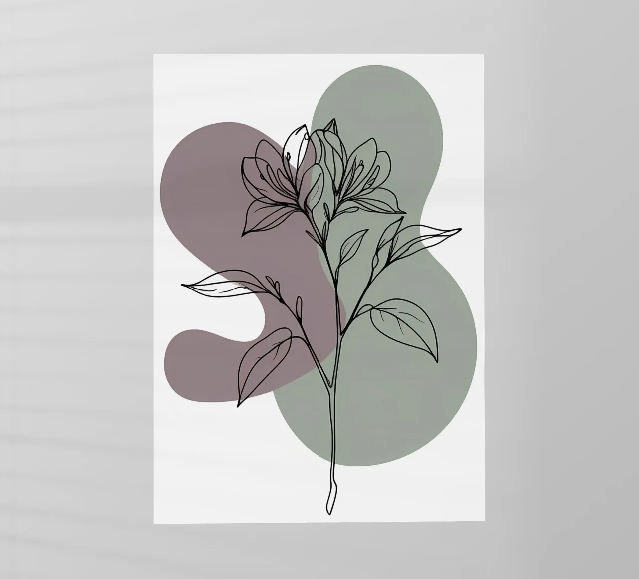 Line art minimalista di un singolo fiore di azalea pellicola backlit da Bloom And Brush