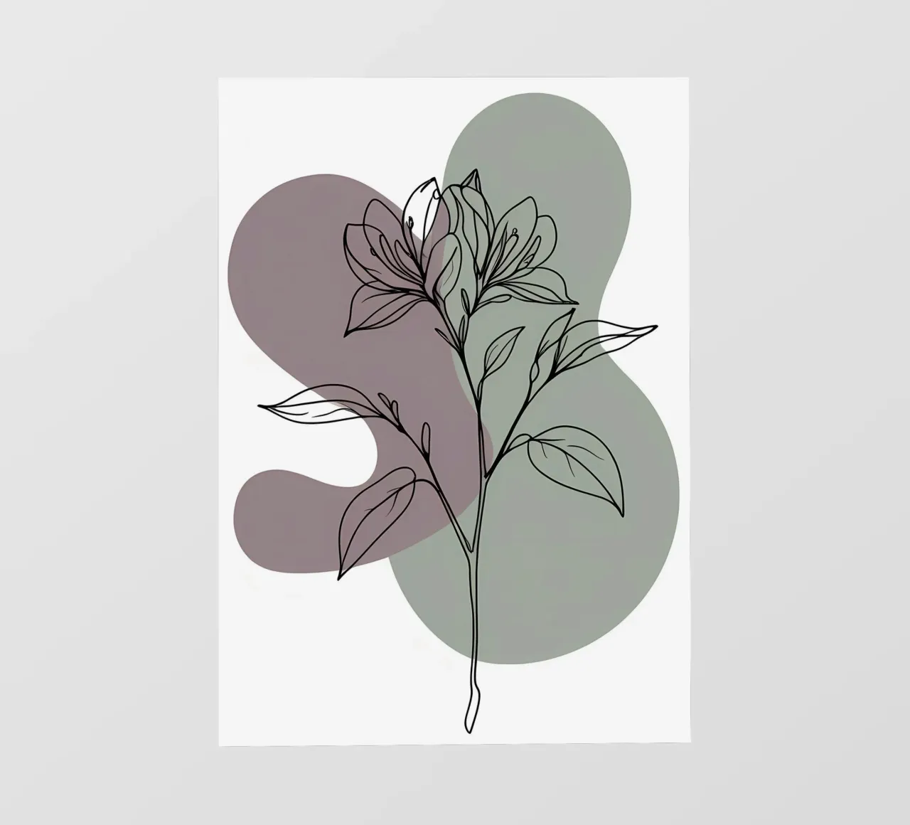 Line art minimalista di un singolo fiore di azalea telo in pvc da Bloom And Brush