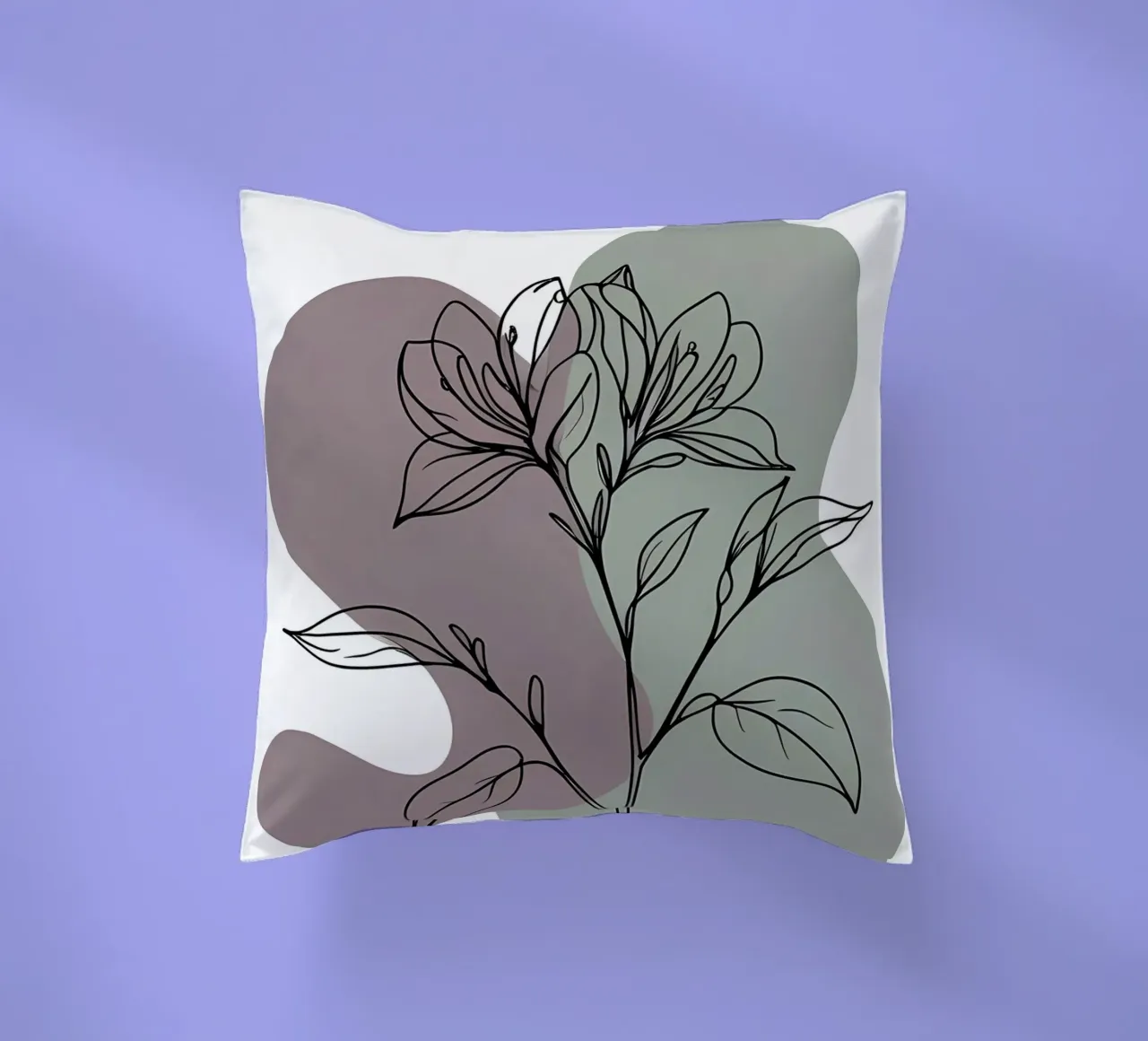 Line art minimalista di un singolo fiore di azalea cuscino da Bloom And Brush