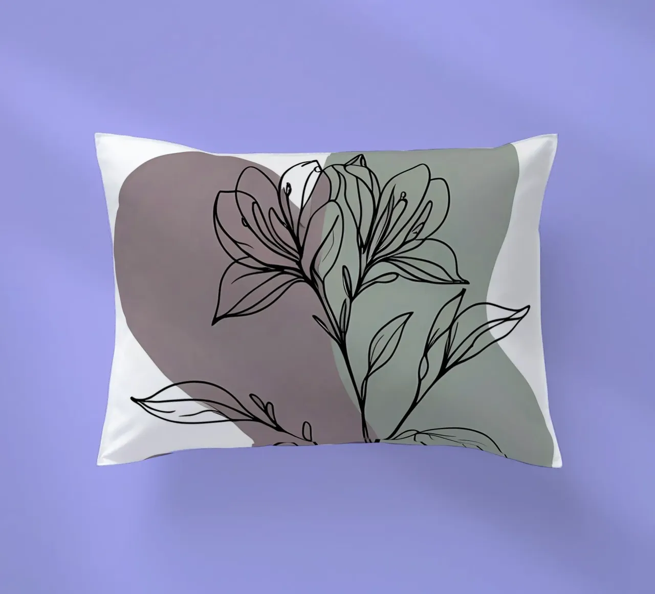 Line art minimalista di un singolo fiore di azalea cuscino da Bloom And Brush