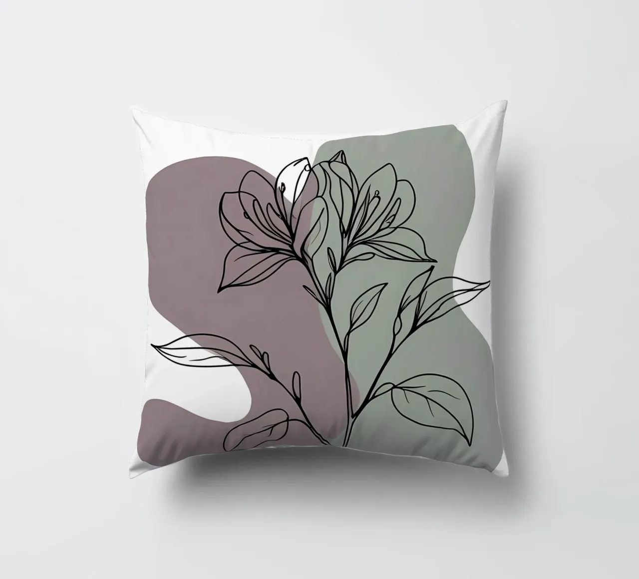 Line art minimalista di un singolo fiore di azalea cuscino da Bloom And Brush