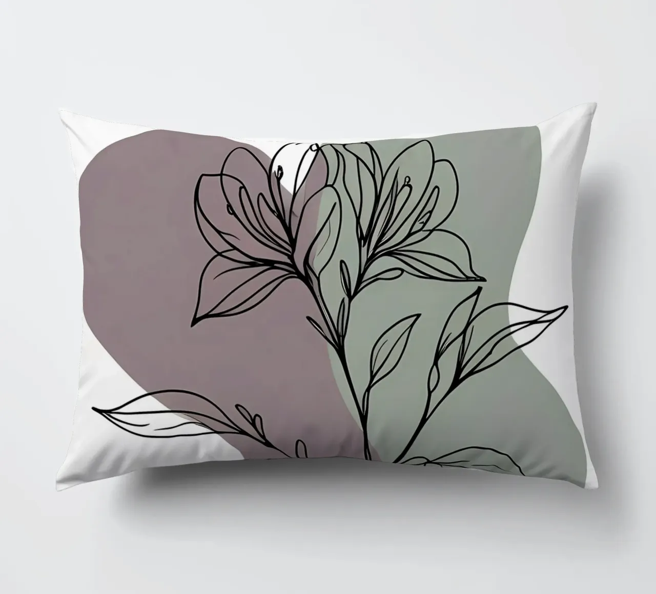 Line art minimalista di un singolo fiore di azalea cuscino da Bloom And Brush