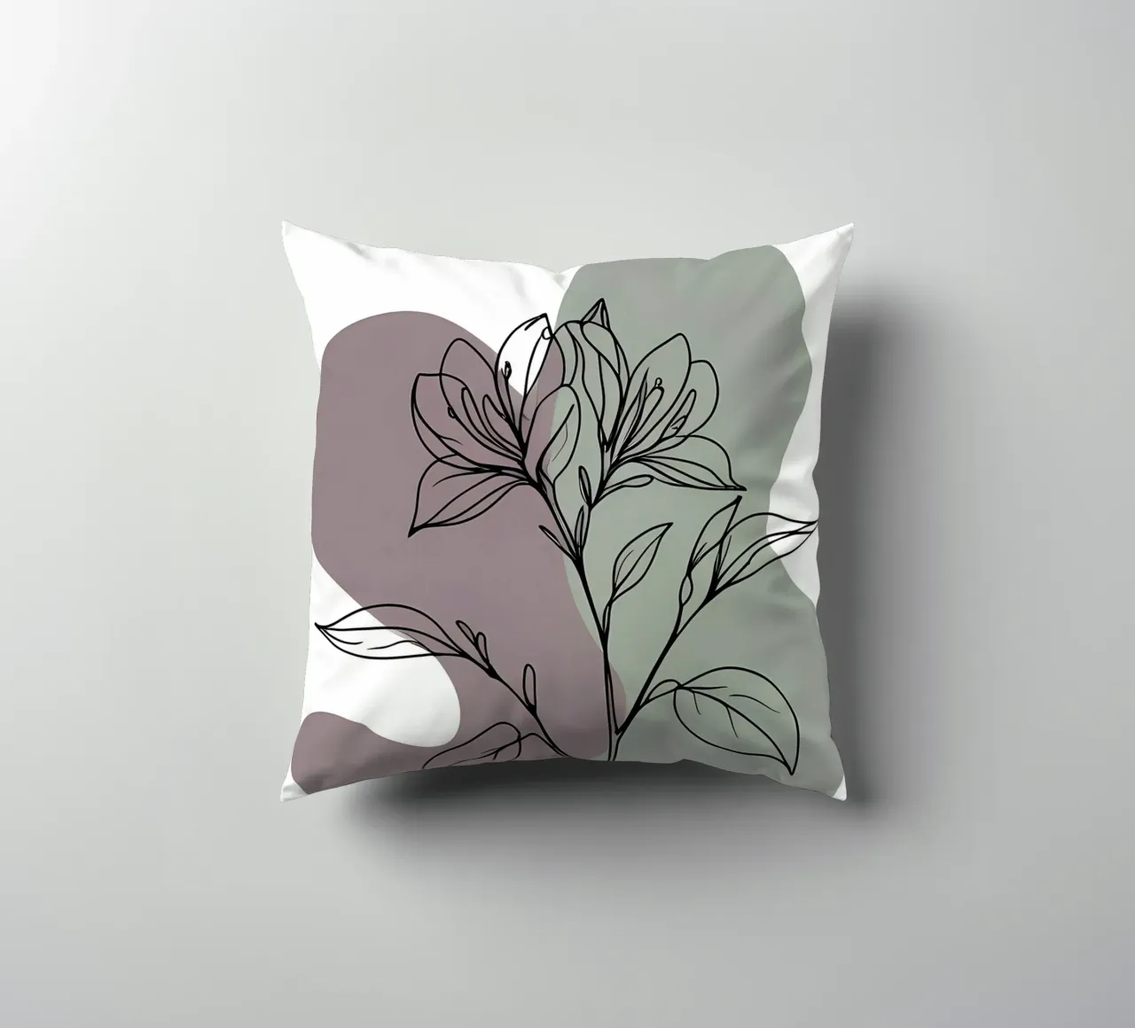 Line art minimalista di un singolo fiore di azalea cuscino da Bloom And Brush
