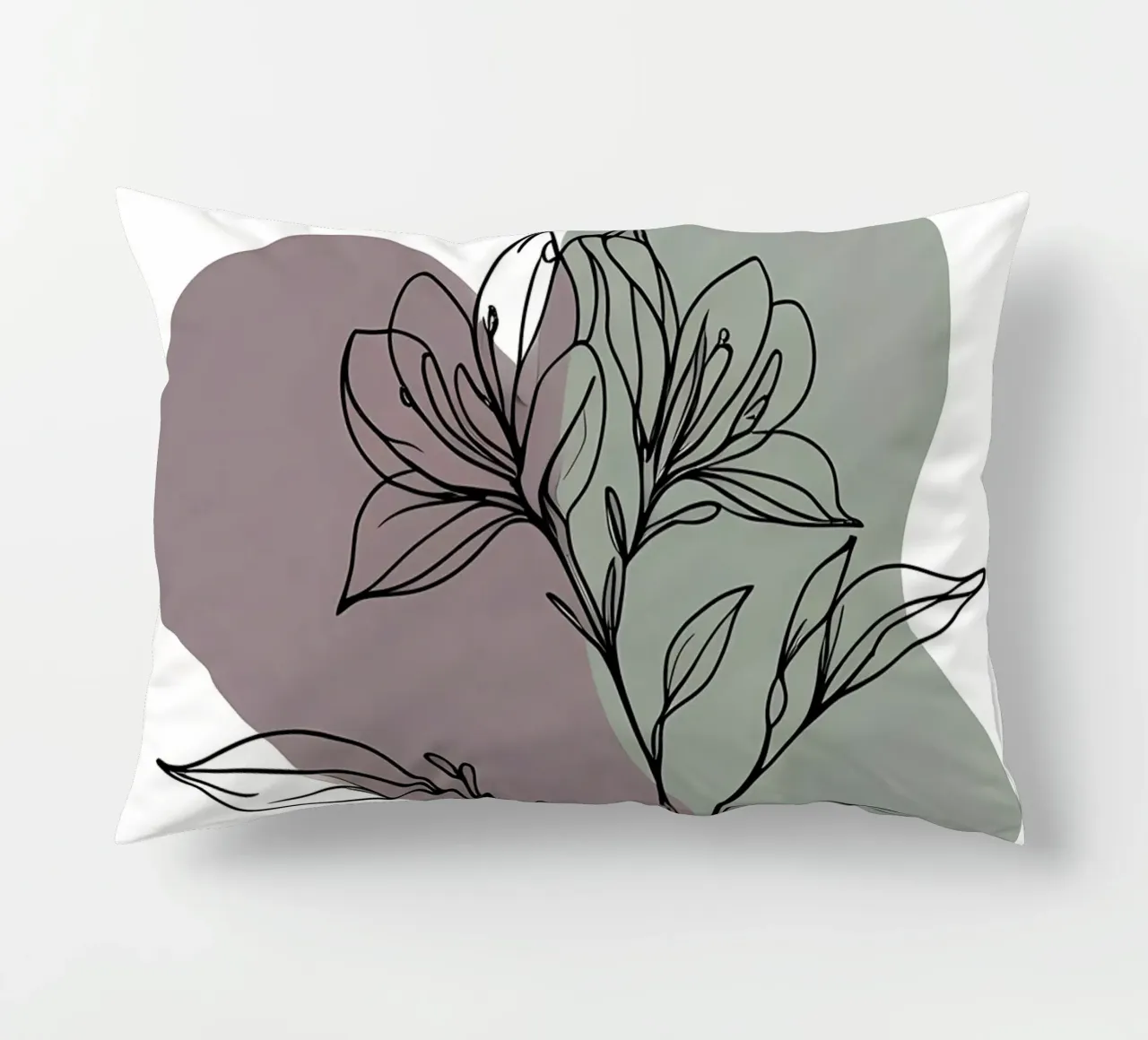 Line art minimalista di un singolo fiore di azalea cuscino da Bloom And Brush