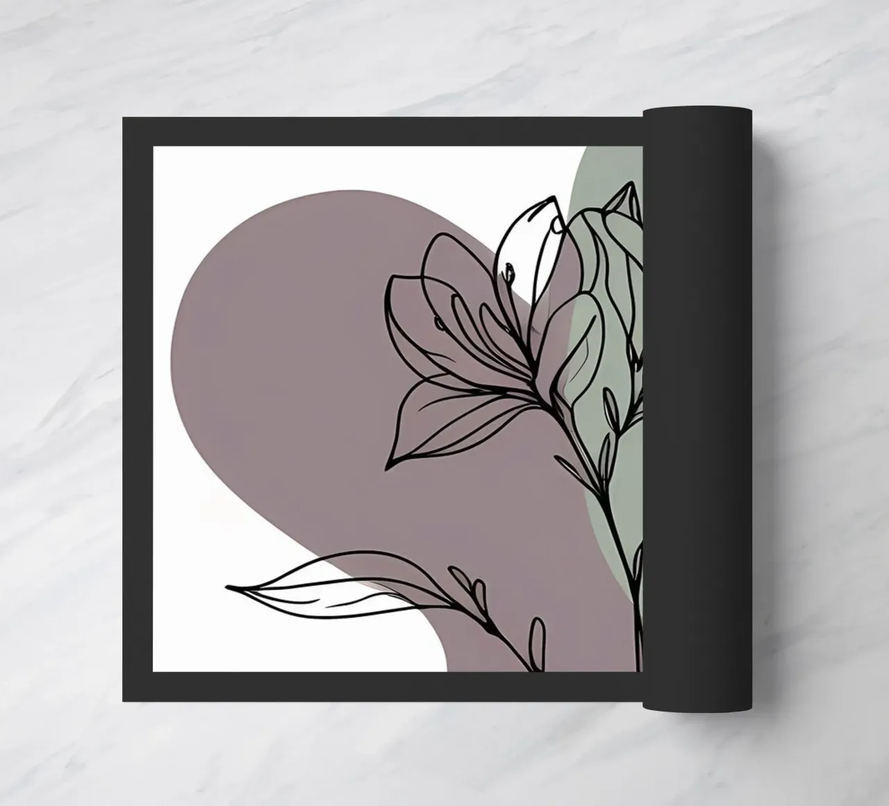 Dessin au trait minimaliste d'une seule fleur d'azalée paillasson de Bloom And Brush