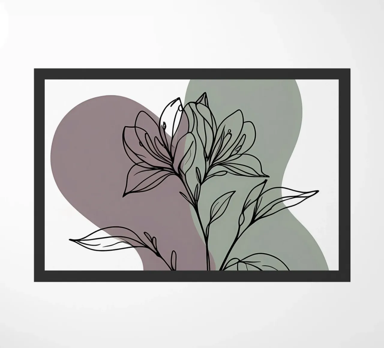 Dessin au trait minimaliste d'une seule fleur d'azalée paillasson de Bloom And Brush