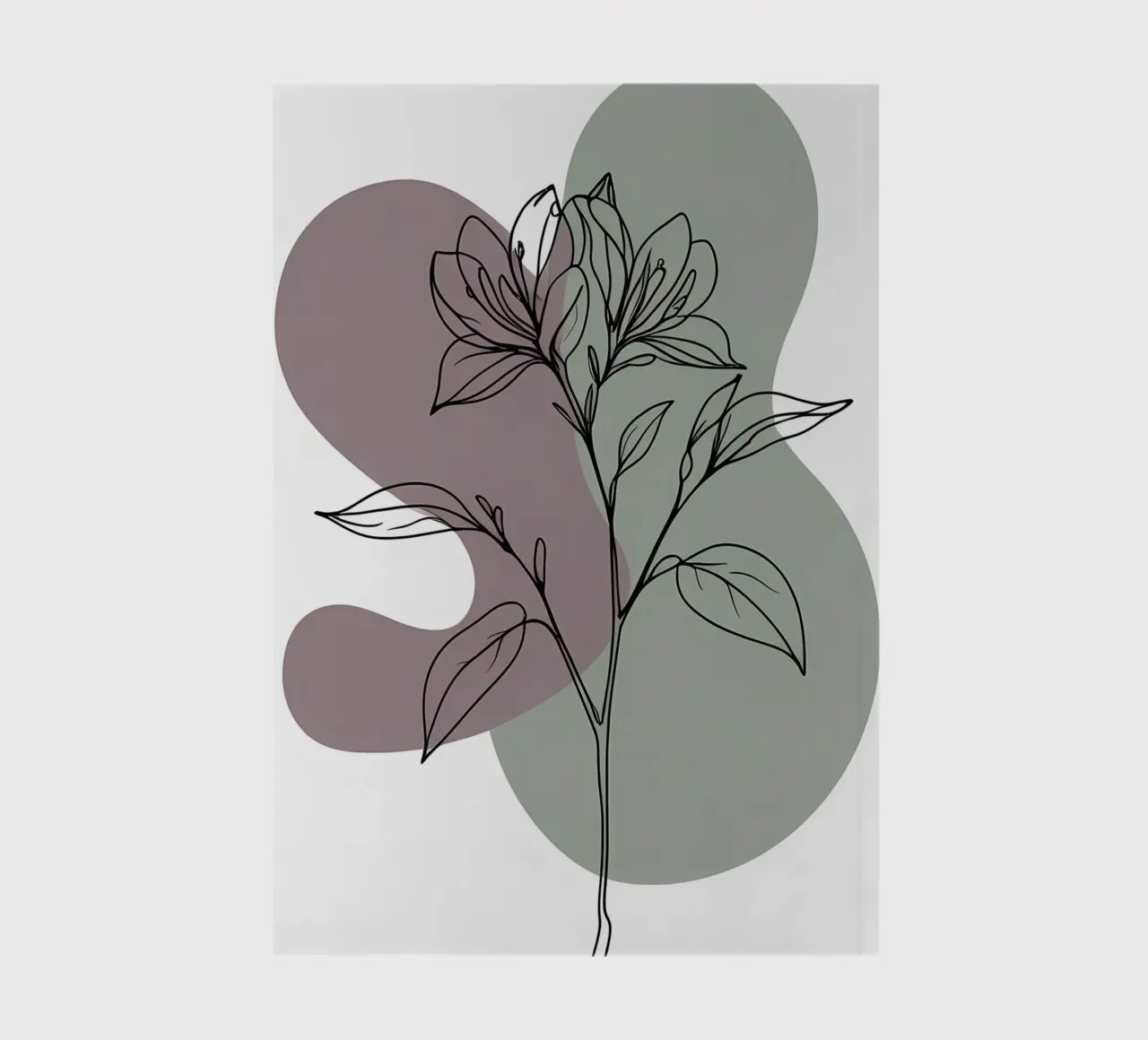 Minimalist line art of a single azalea flower notebook by Bloom And Brush