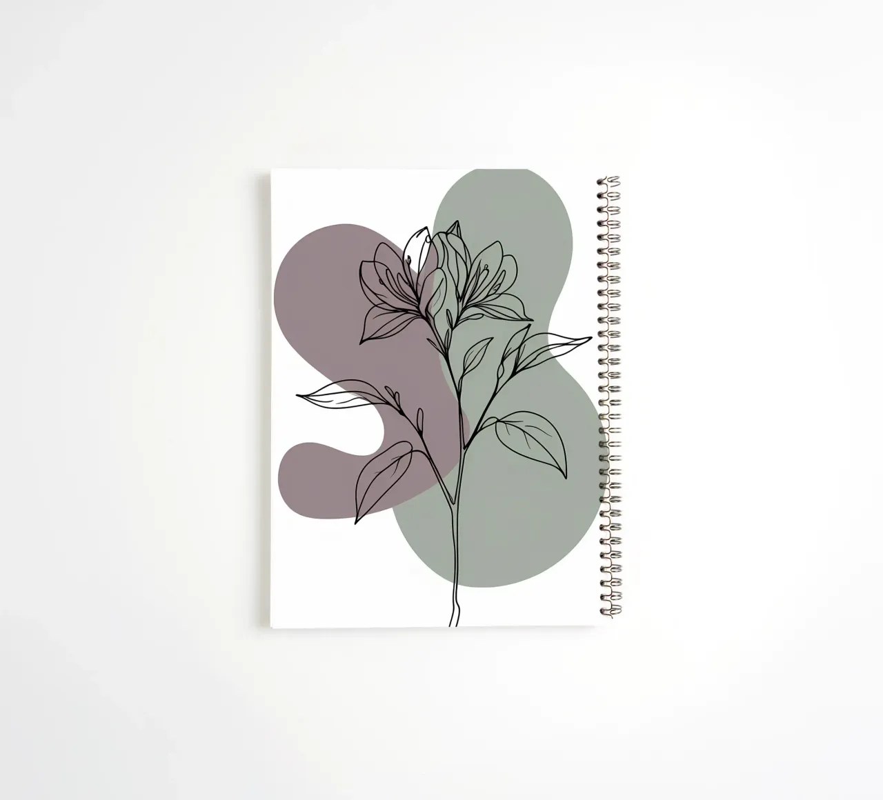Minimalist line art of a single azalea flower spiral notebook by Bloom And Brush