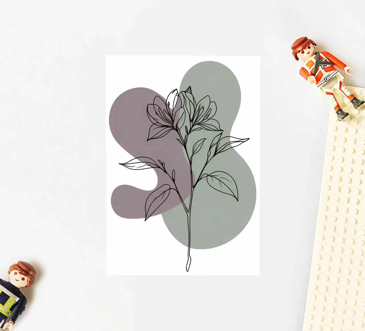 Line art minimalista di un singolo fiore di azalea adesivo da Bloom And Brush