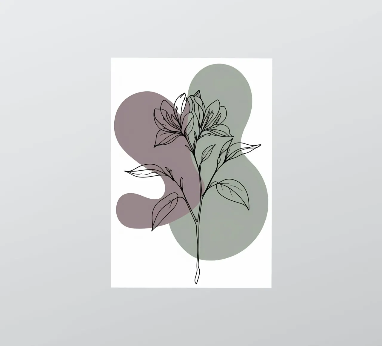 Line art minimalista di un singolo fiore di azalea adesivo da Bloom And Brush
