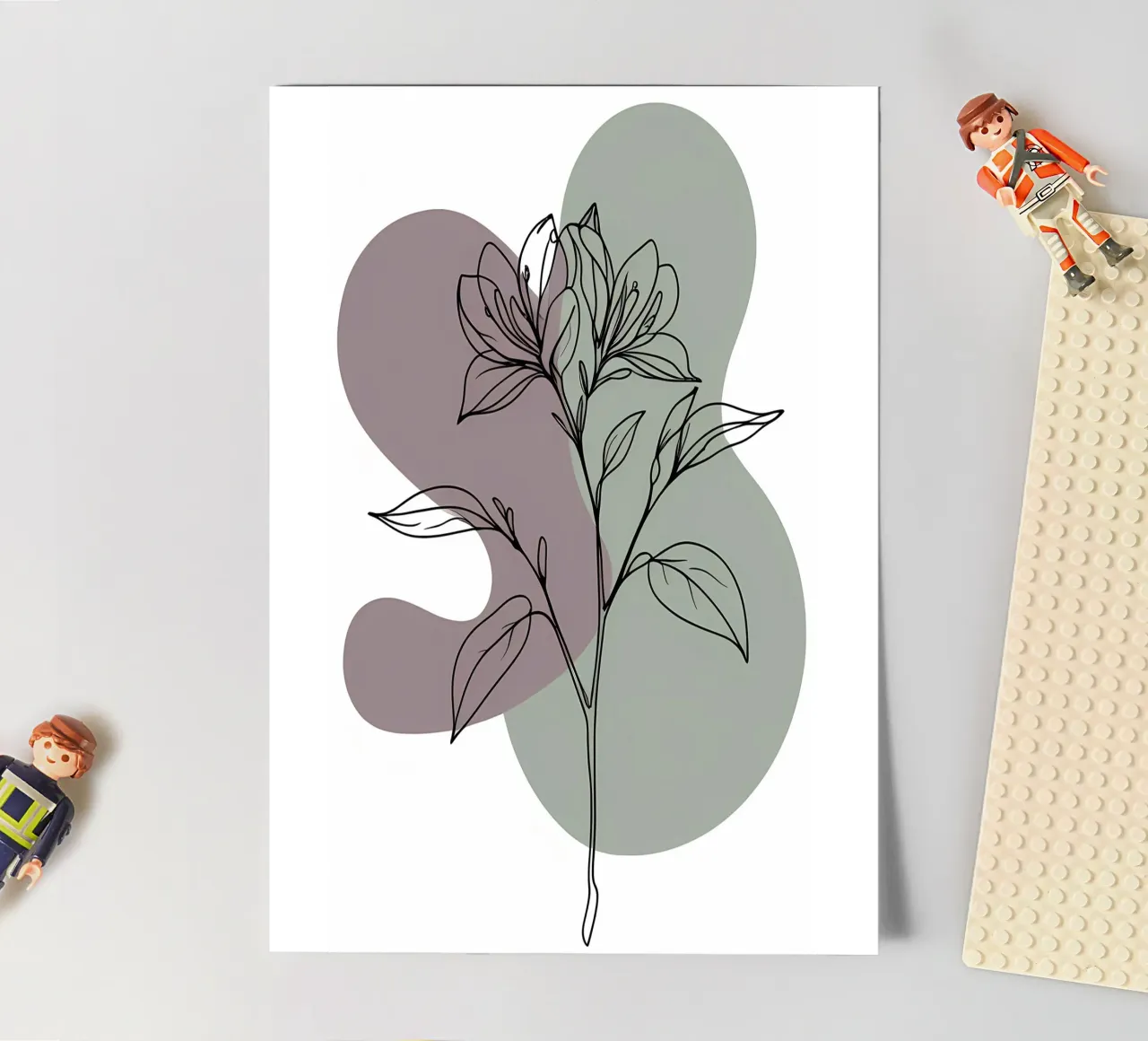 Dessin au trait minimaliste d'une seule fleur d'azalée planche autocollant de Bloom And Brush