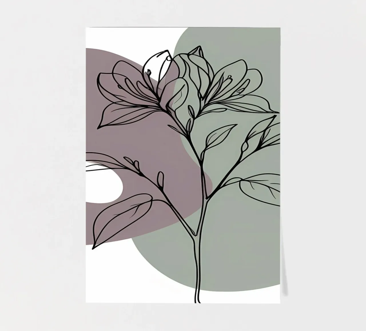 Dessin au trait minimaliste d'une seule fleur d'azalée planche autocollant de Bloom And Brush