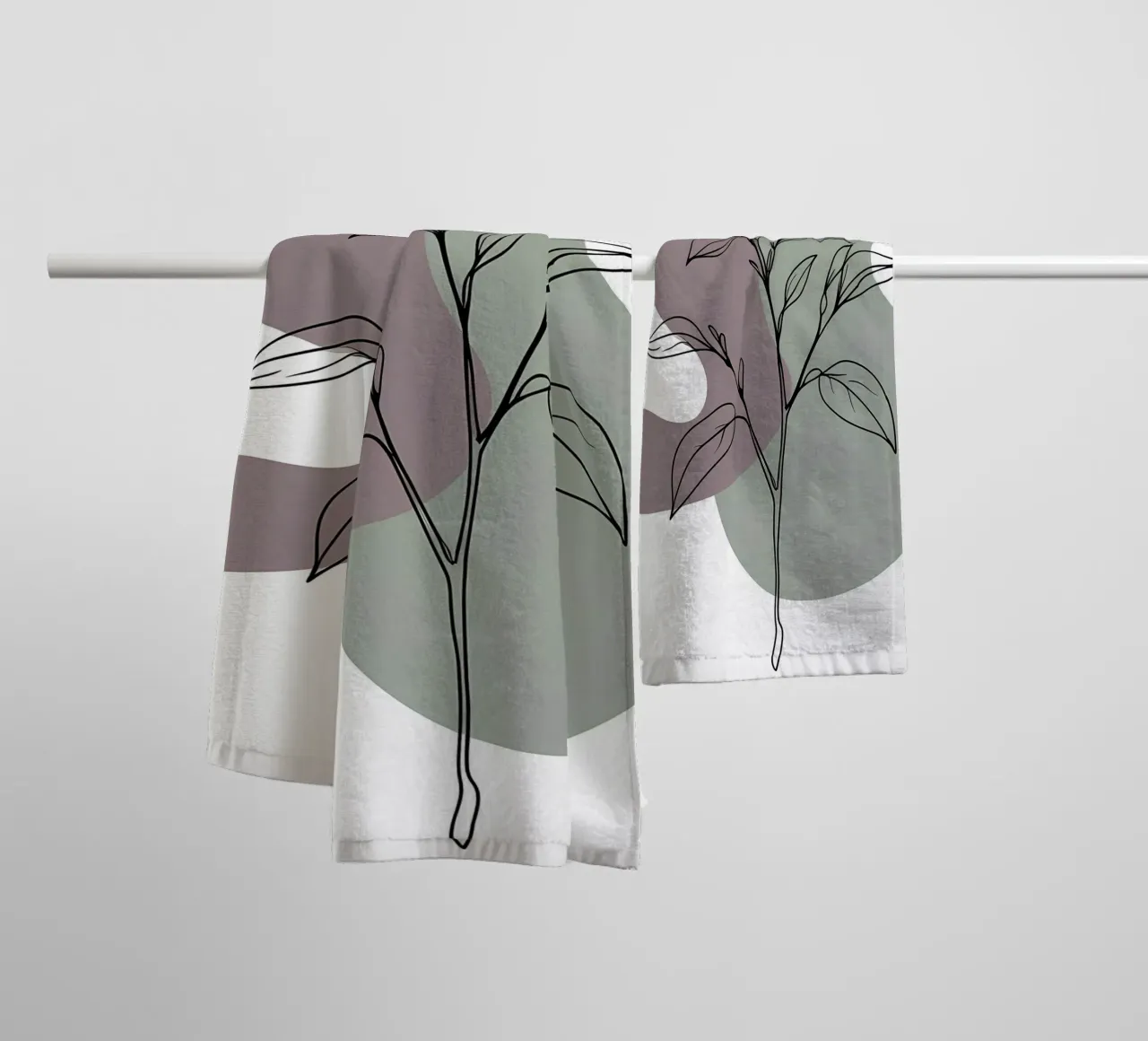 Minimalist line art of a single azalea flower towel by Bloom And Brush
