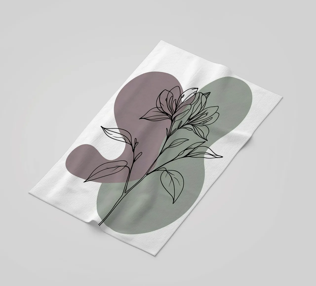 Line art minimalista di un singolo fiore di azalea telo mare da Bloom And Brush