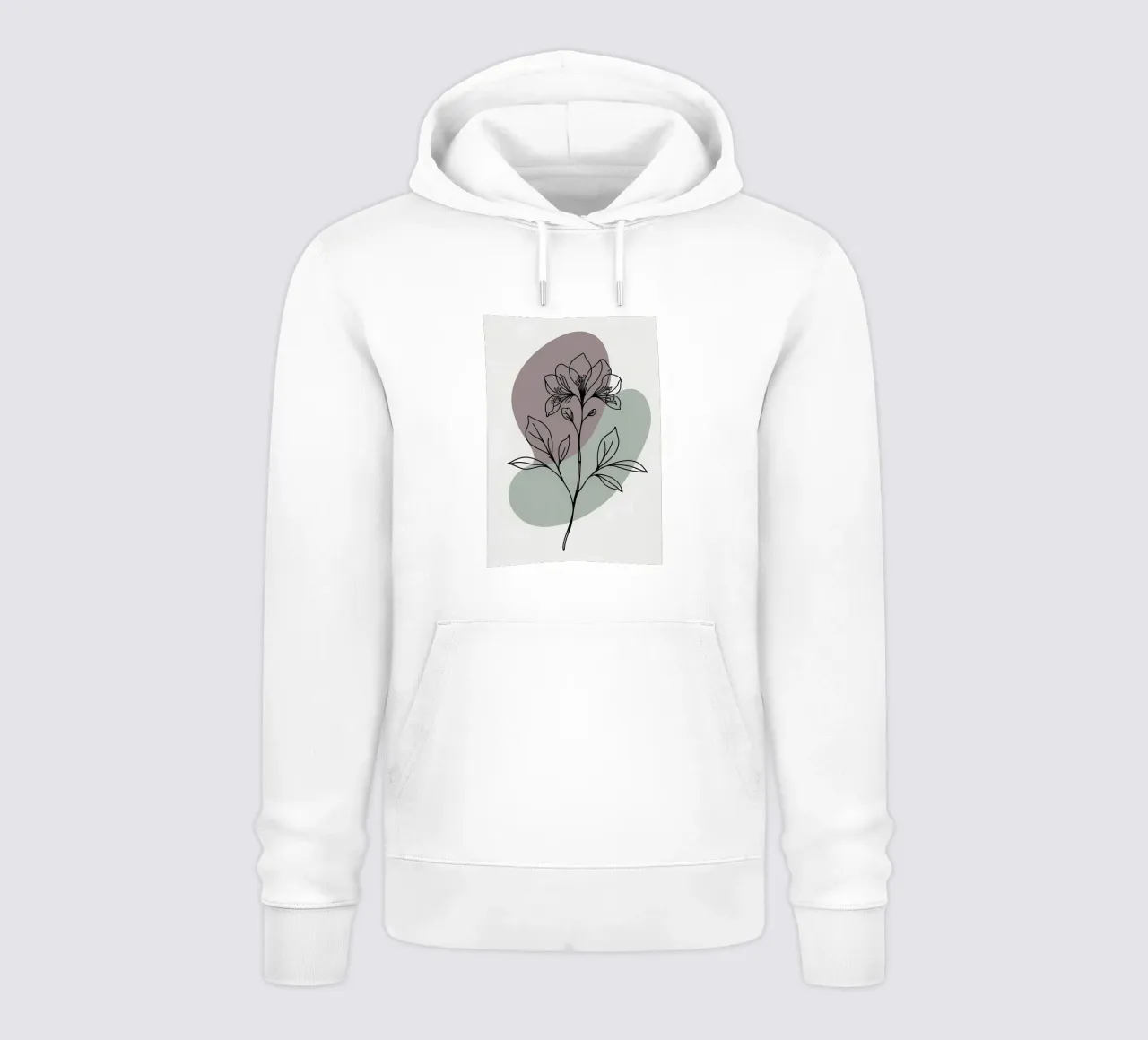 Line art minimalista di un singolo fiore di azalea felpa con cappuccio da Bloom And Brush