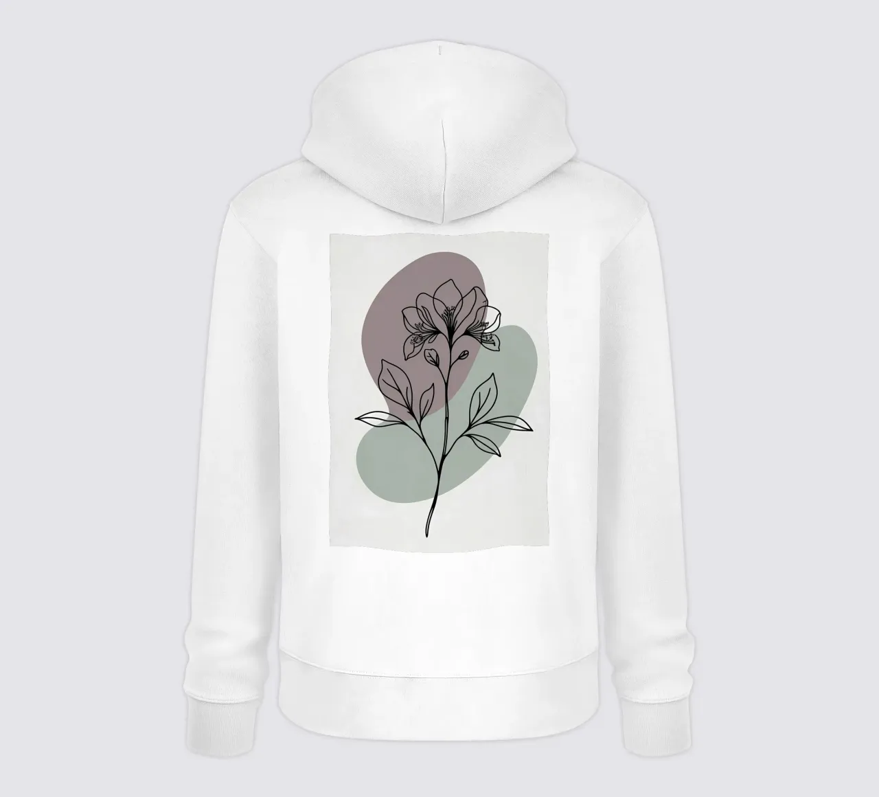 Line art minimalista di un singolo fiore di azalea felpa con cappuccio da Bloom And Brush