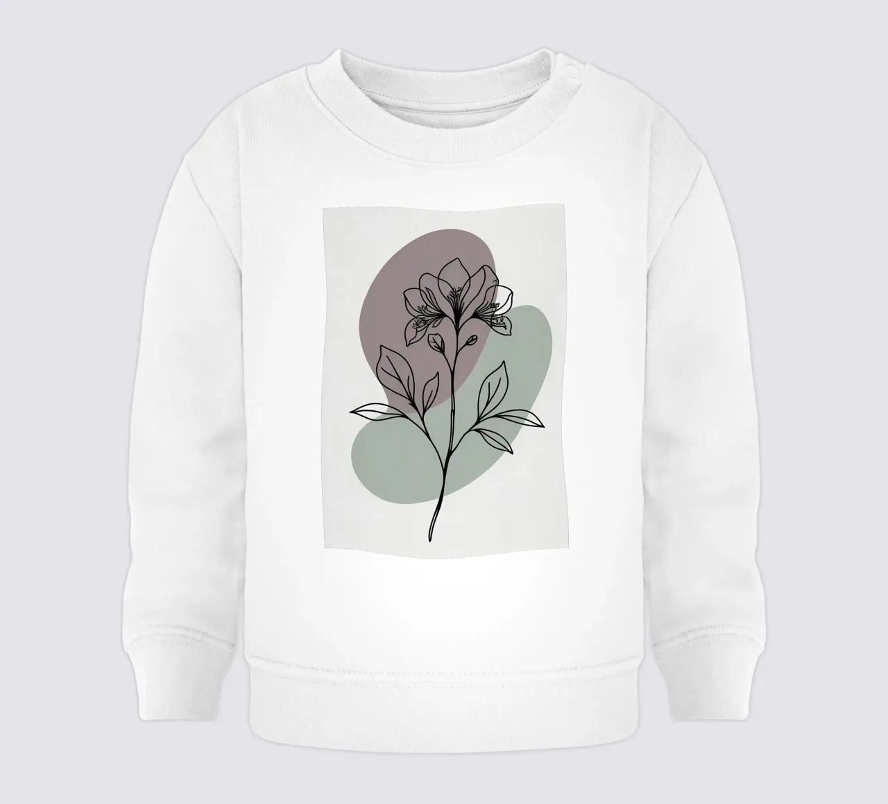Line art minimalista di un singolo fiore di azalea felpa neonato da Bloom And Brush