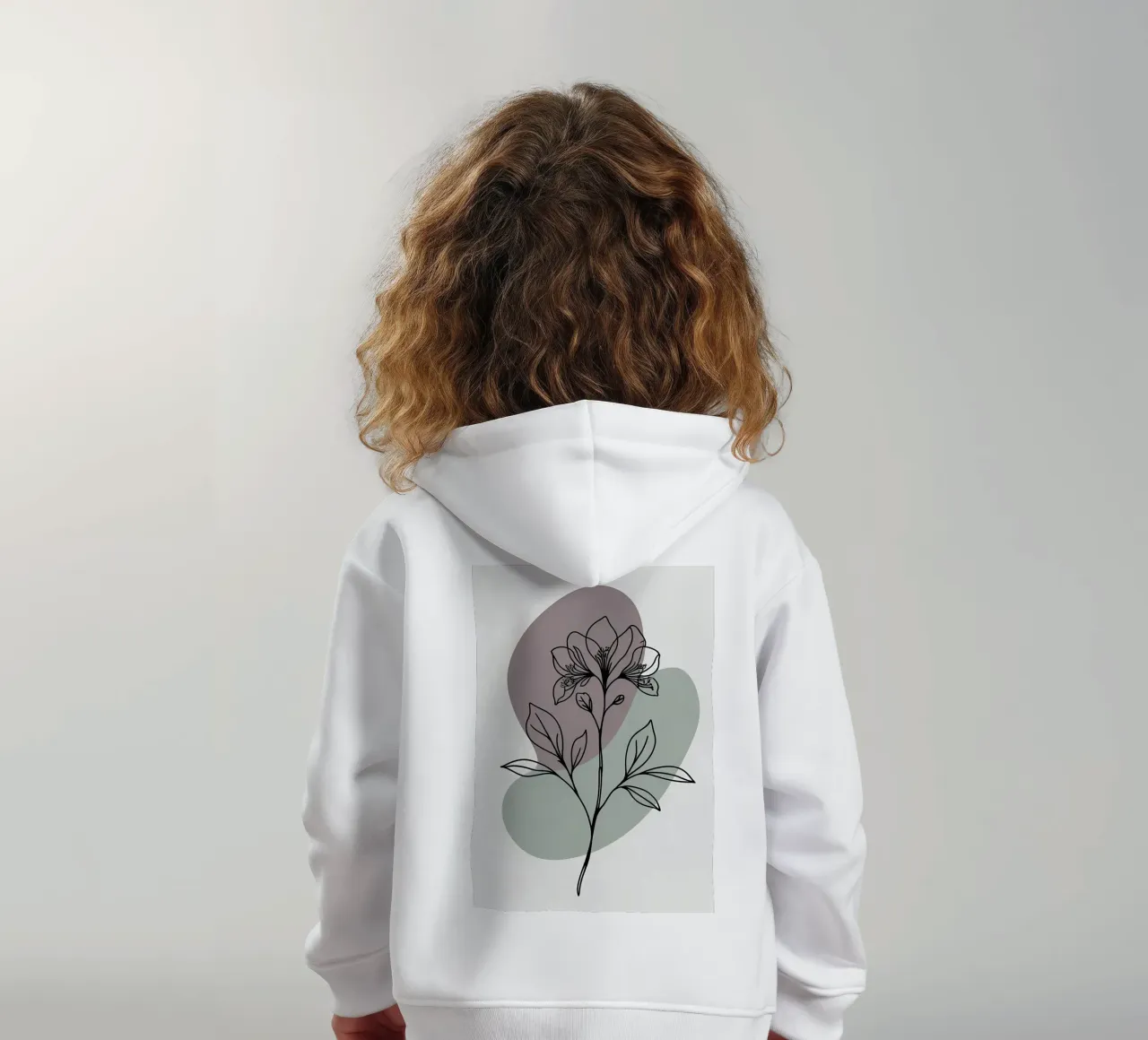 Line art minimalista di un singolo fiore di azalea felpa bambino con cappuccio da Bloom And Brush
