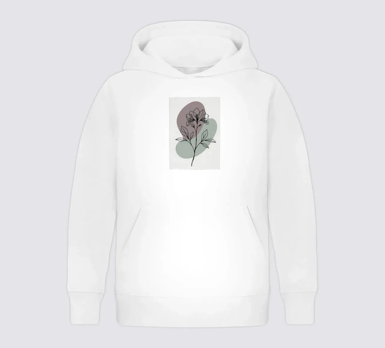 Line art minimalista di un singolo fiore di azalea felpa bambino con cappuccio da Bloom And Brush
