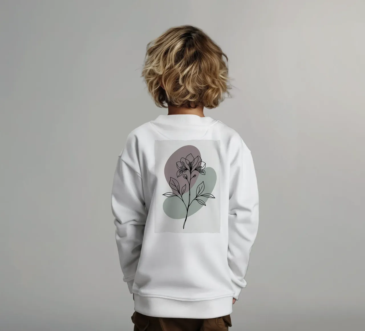 Line art minimalista di un singolo fiore di azalea felpa bambino da Bloom And Brush