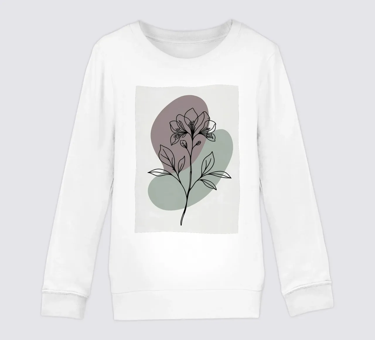 Line art minimalista di un singolo fiore di azalea felpa bambino da Bloom And Brush