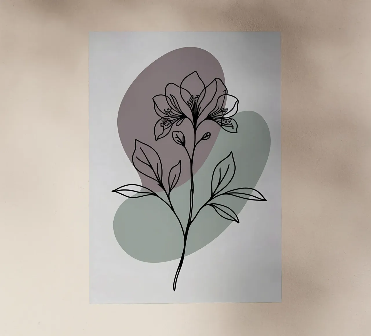 Line art minimalista di un singolo fiore di azalea pellicola backlit da Bloom And Brush