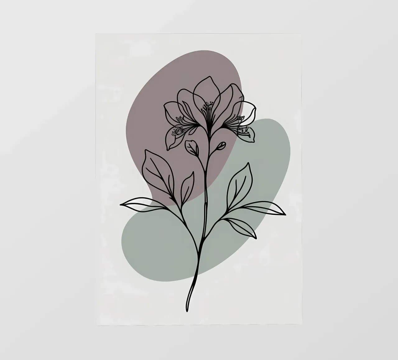 Line art minimalista di un singolo fiore di azalea telo in pvc da Bloom And Brush