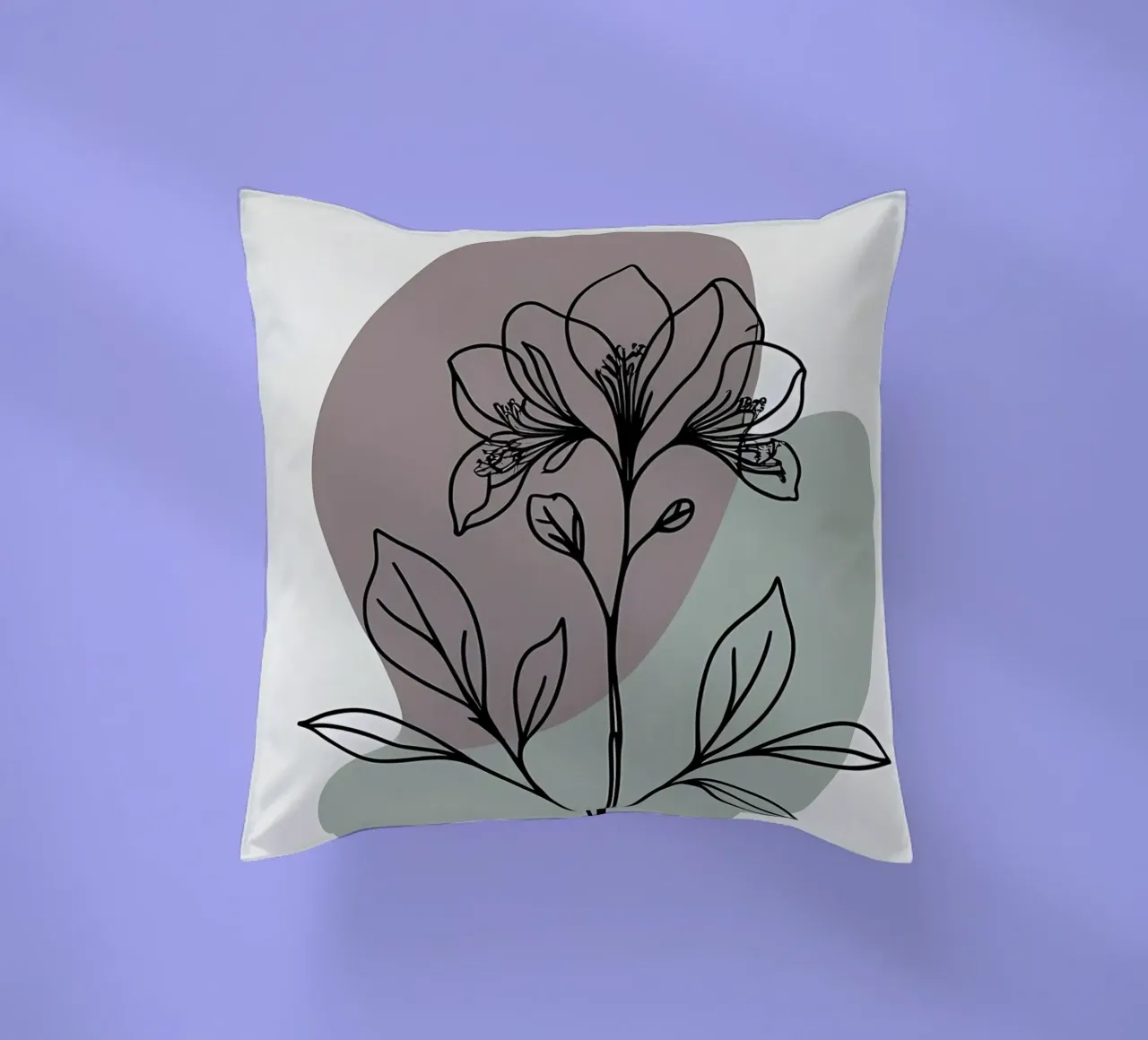 Line art minimalista di un singolo fiore di azalea cuscino da Bloom And Brush