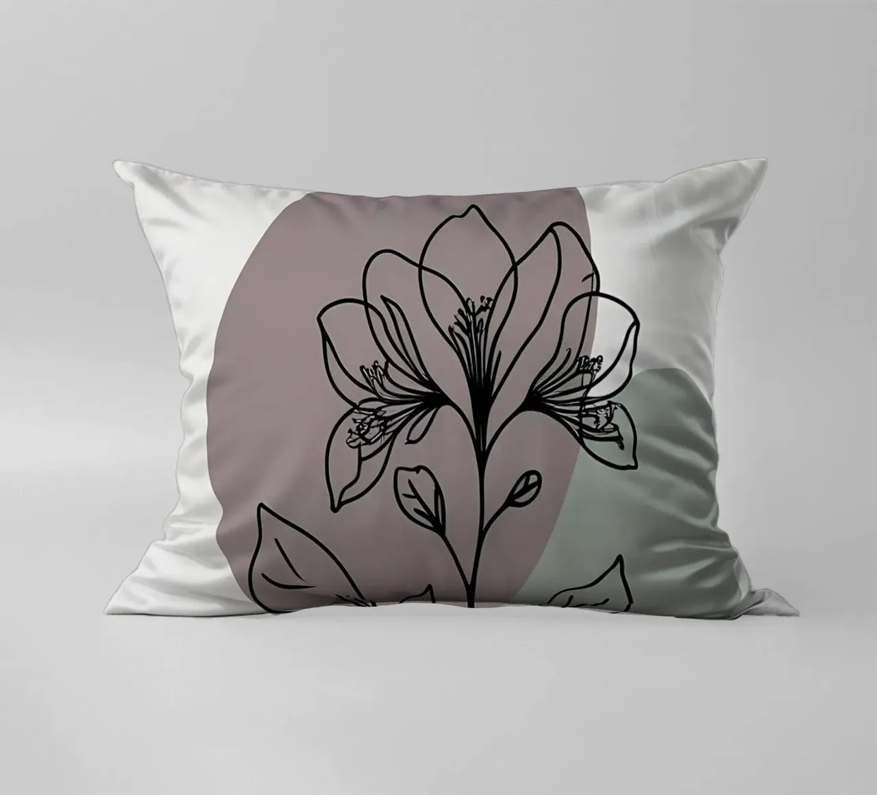 Line art minimalista di un singolo fiore di azalea cuscino da Bloom And Brush