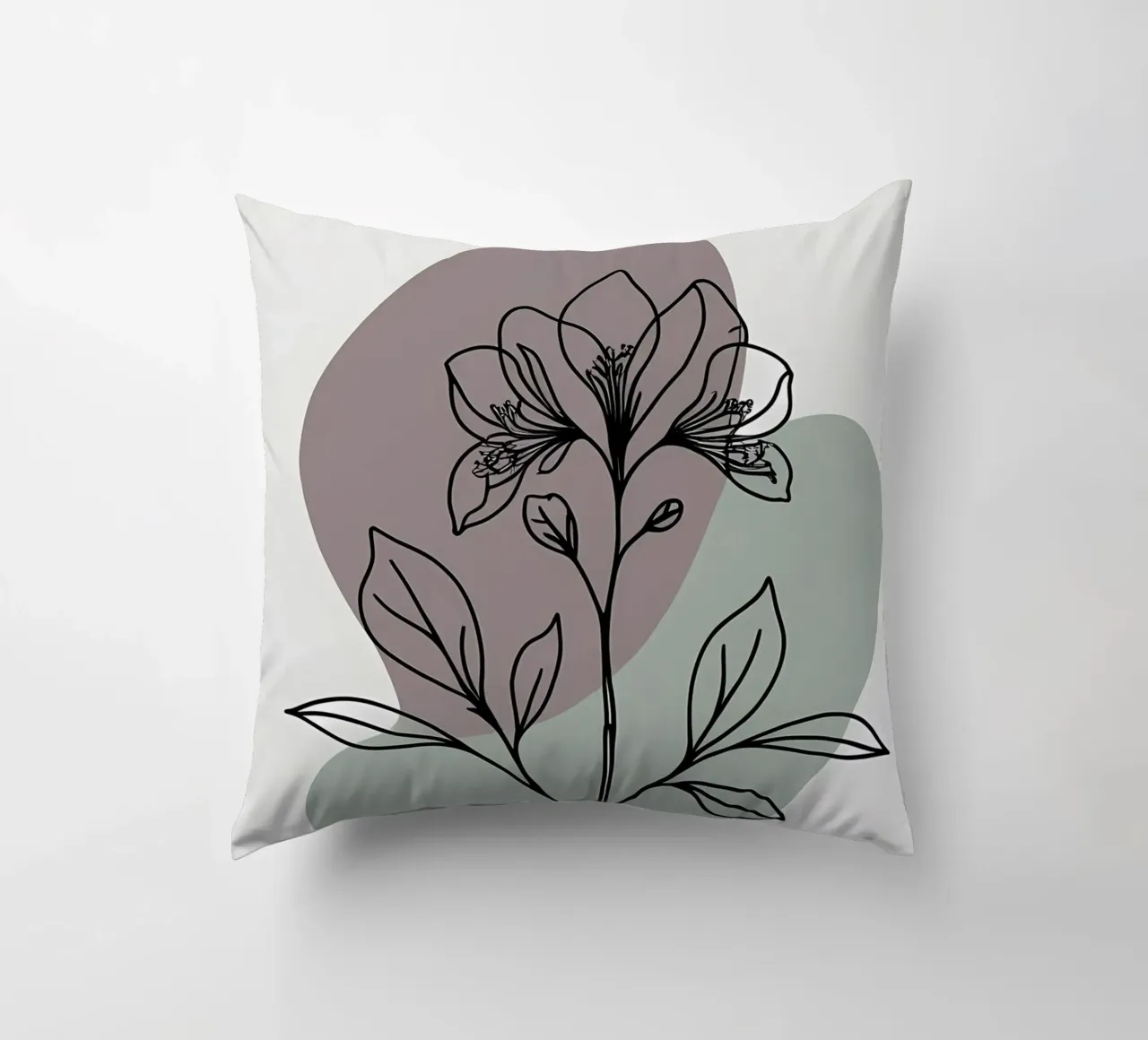 Line art minimalista di un singolo fiore di azalea cuscino da Bloom And Brush
