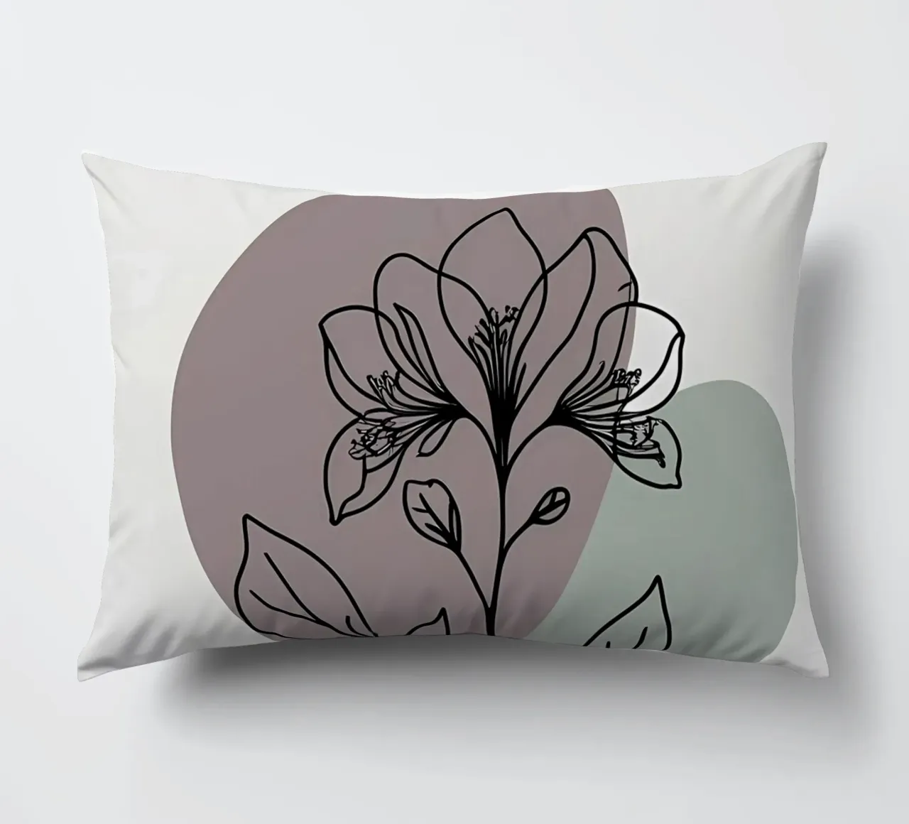 Line art minimalista di un singolo fiore di azalea cuscino da Bloom And Brush