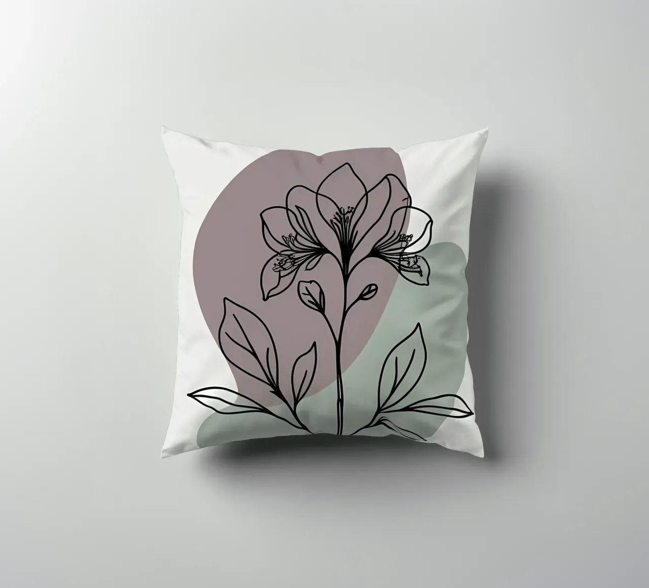 Line art minimalista di un singolo fiore di azalea cuscino da Bloom And Brush