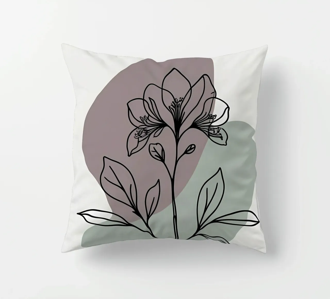 Line art minimalista di un singolo fiore di azalea cuscino da Bloom And Brush