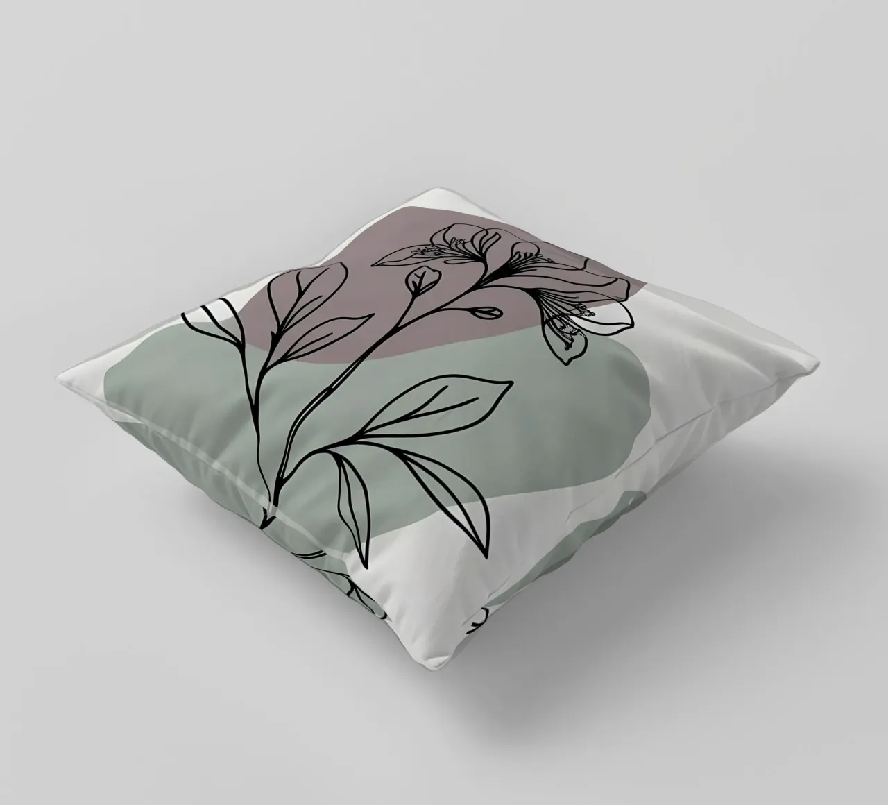 Line art minimalista di un singolo fiore di azalea cuscino da Bloom And Brush