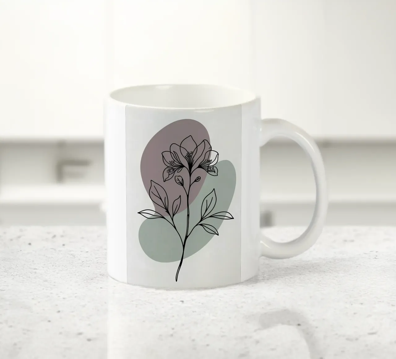 Line art minimalista di un singolo fiore di azalea tazza in ceramica da Bloom And Brush