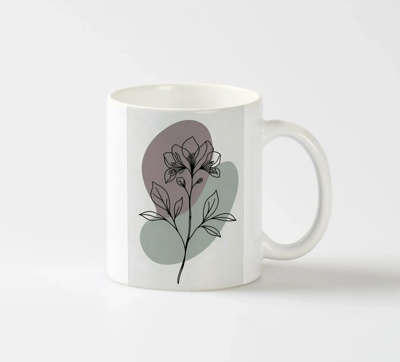 Line art minimalista di un singolo fiore di azalea tazza in ceramica da Bloom And Brush