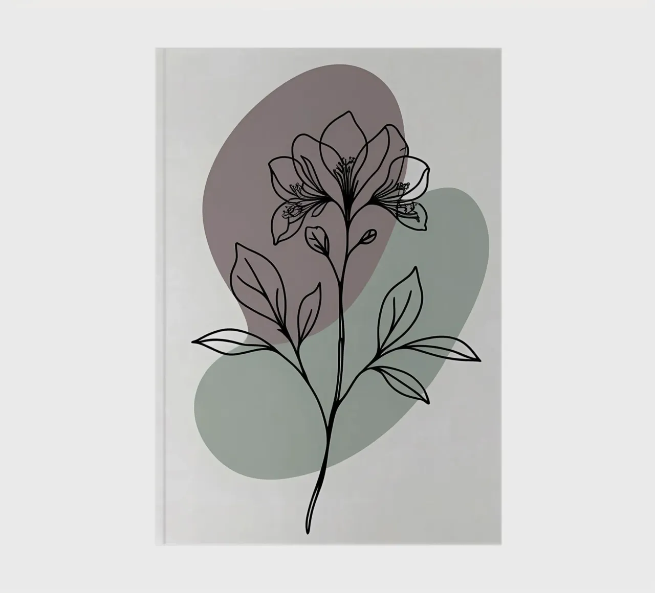 Minimalist line art of a single azalea flower notebook by Bloom And Brush