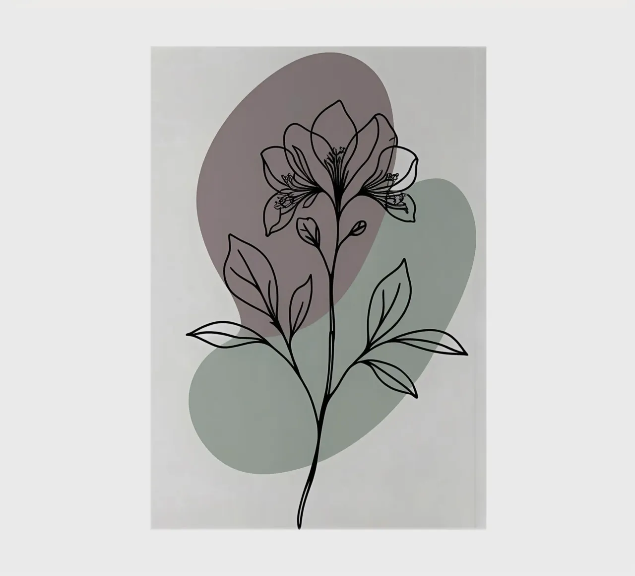 Minimalist line art of a single azalea flower notebook by Bloom And Brush