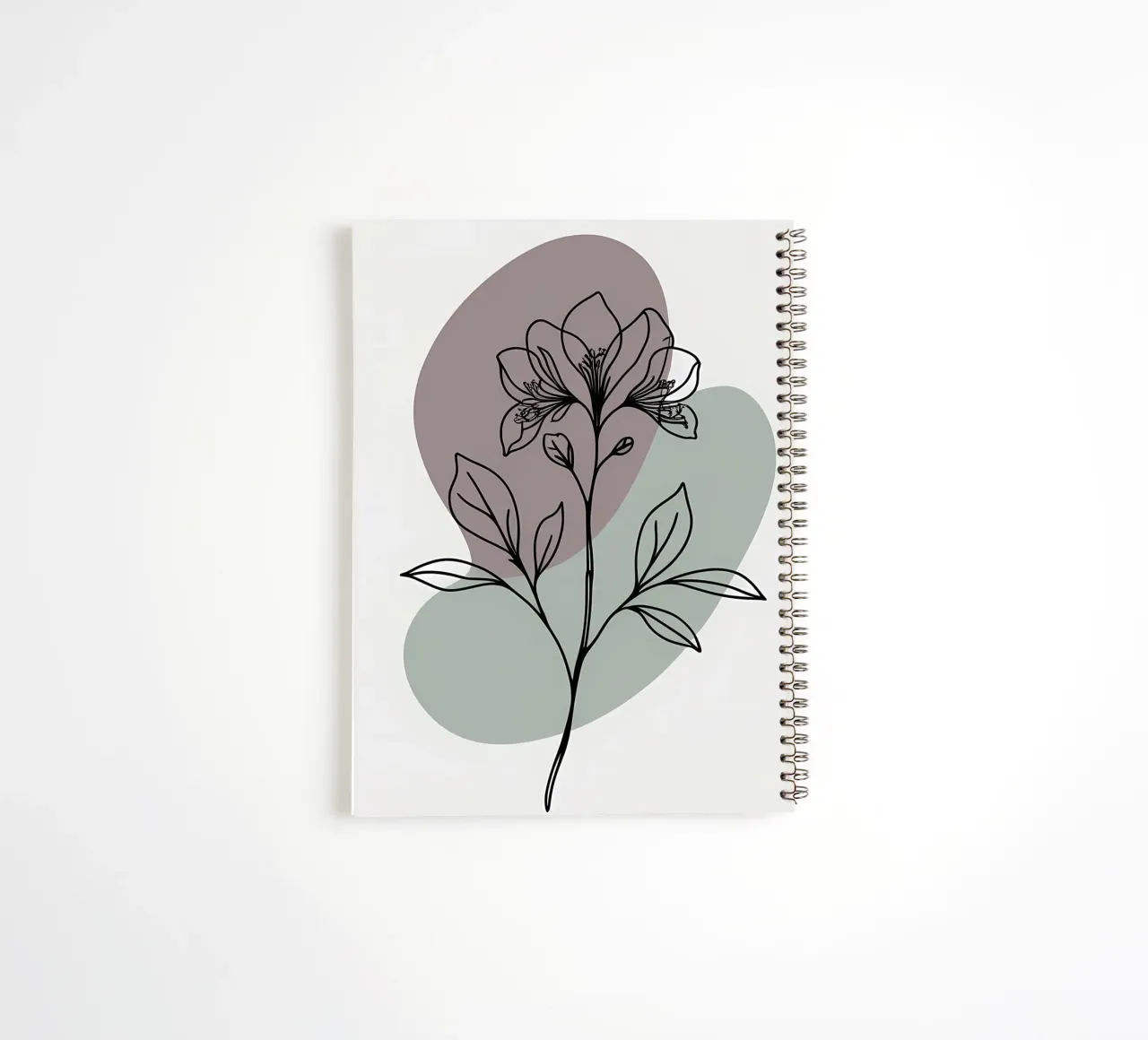 Minimalist line art of a single azalea flower spiral notebook by Bloom And Brush