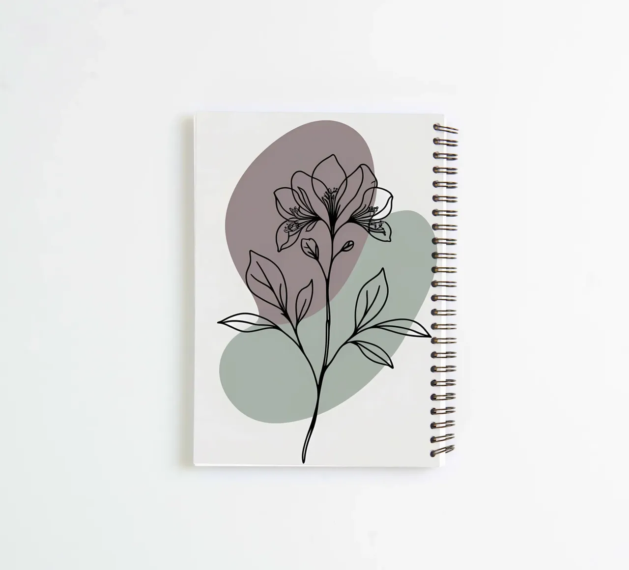 Minimalist line art of a single azalea flower spiral notebook by Bloom And Brush
